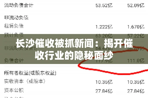 长沙催收被抓新闻：揭开催收行业的隐秘面纱