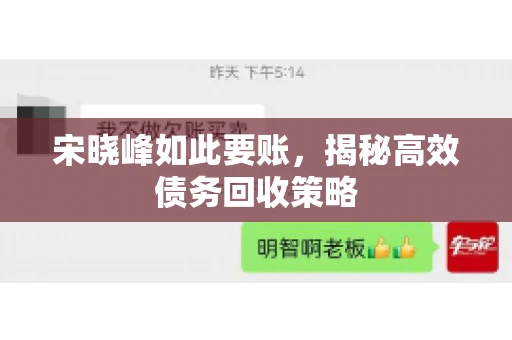 宋晓峰如此要账，揭秘高效债务回收策略