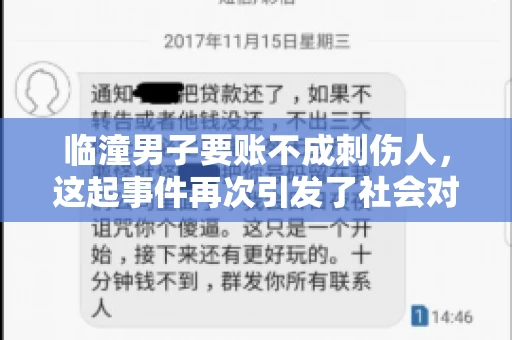 临潼男子要账不成刺伤人，这起事件再次引发了社会对讨债行为的关注。在这个故事中，我们不仅要了解事件的经过，还要思考如何避免类似悲剧的发生。