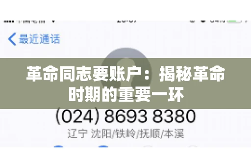革命同志要账户：揭秘革命时期的重要一环