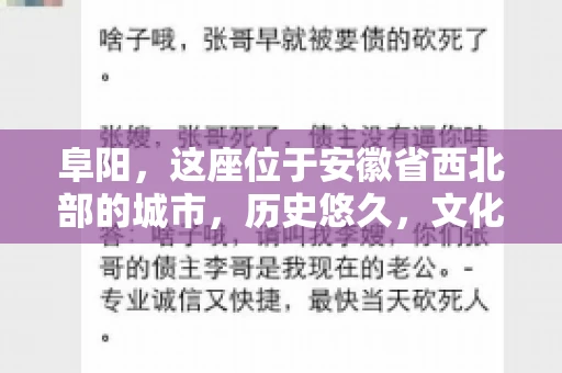 阜阳，这座位于安徽省西北部的城市，历史悠久，文化底蕴深厚。近年来，随着经济的发展，商业活动日益频繁，随之而来的是应收账款的管理问题。那么，阜阳有木有要账公司呢？今天，我们就来聊聊这个话题。