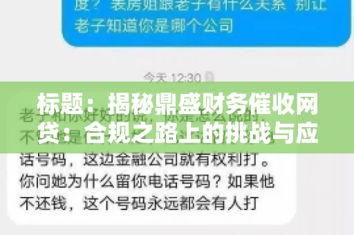 标题：揭秘鼎盛财务催收网贷：合规之路上的挑战与应对