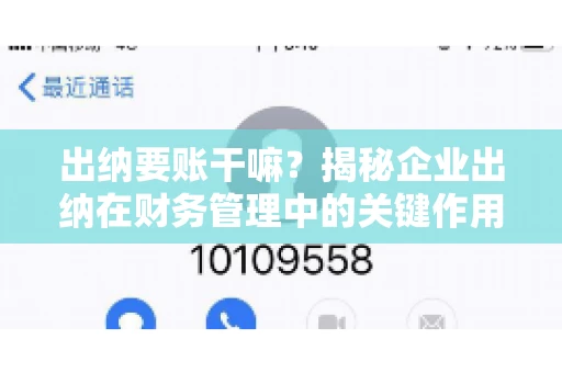 出纳要账干嘛？揭秘企业出纳在财务管理中的关键作用